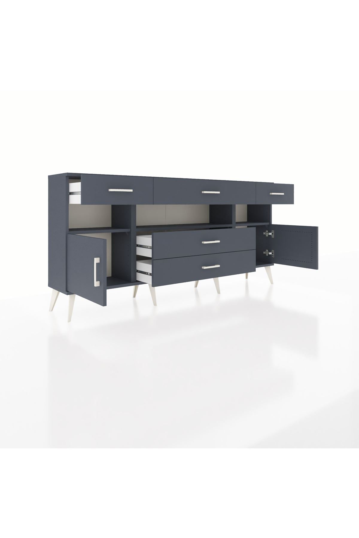 Arges Konsol 3 Raflı 5 Çekmeceli 2 Kapaklı 176x30x83 - S148M016V17A