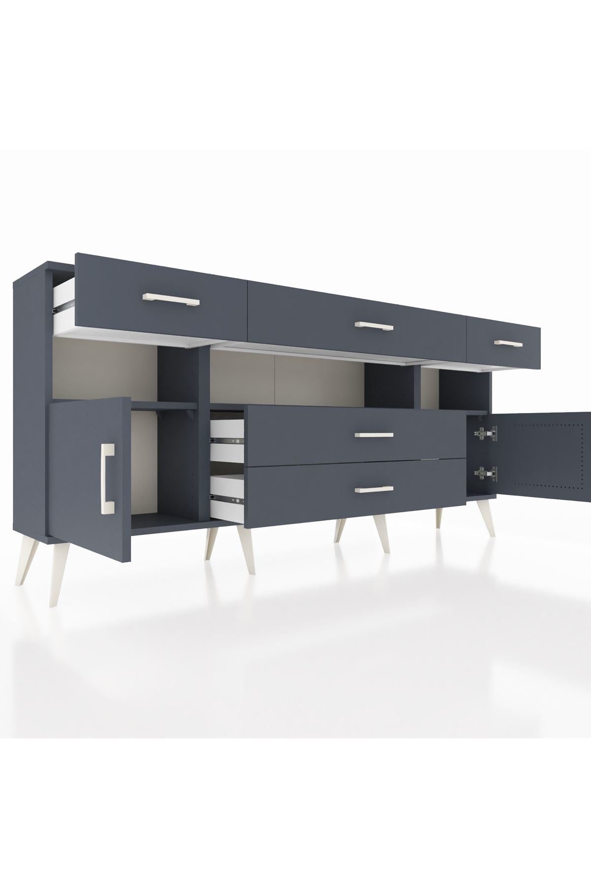 Arges Konsol 3 Raflı 5 Çekmeceli 2 Kapaklı 176x30x83 - S148M016V17A