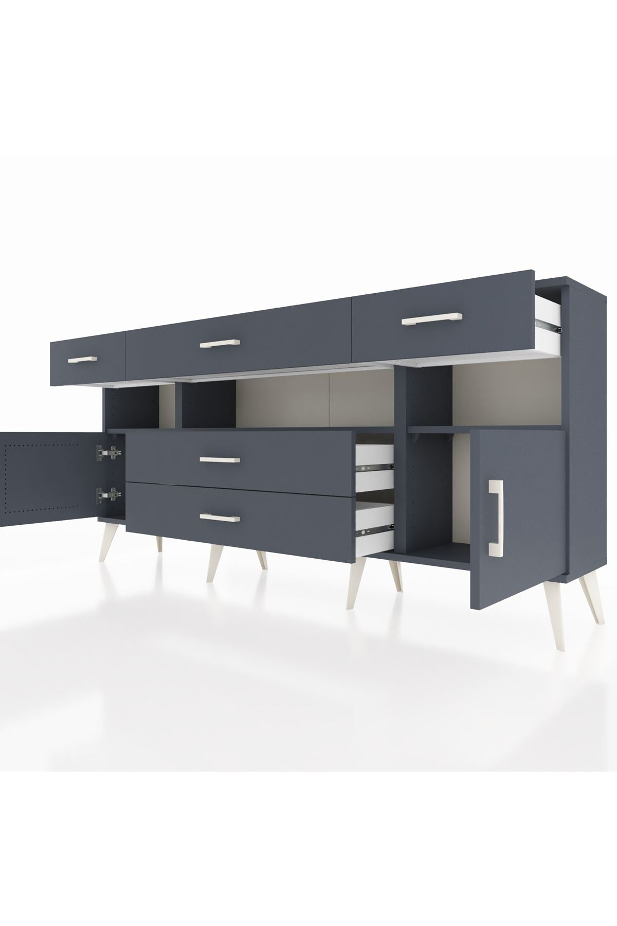 Arges Konsol 3 Raflı 5 Çekmeceli 2 Kapaklı 176x30x83 - S148M016V17A