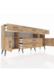 Arges Konsol 3 Raflı 5 Çekmeceli 2 Kapaklı 176x30x83 - S148M016V21A