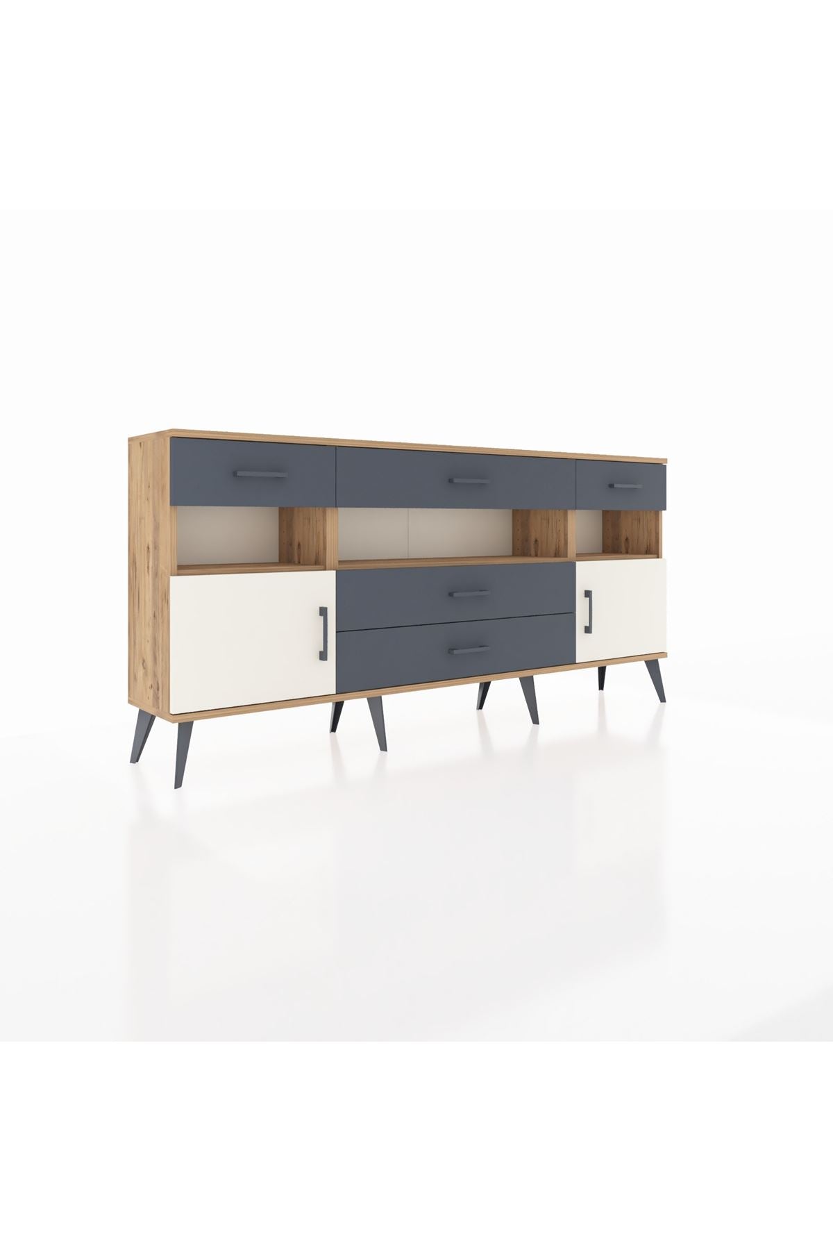 Arges Konsol 3 Raflı 5 Çekmeceli 2 Kapaklı 176x30x83 - S148M016V23A