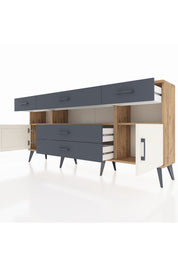Arges Konsol 3 Raflı 5 Çekmeceli 2 Kapaklı 176x30x83 - S148M016V23A