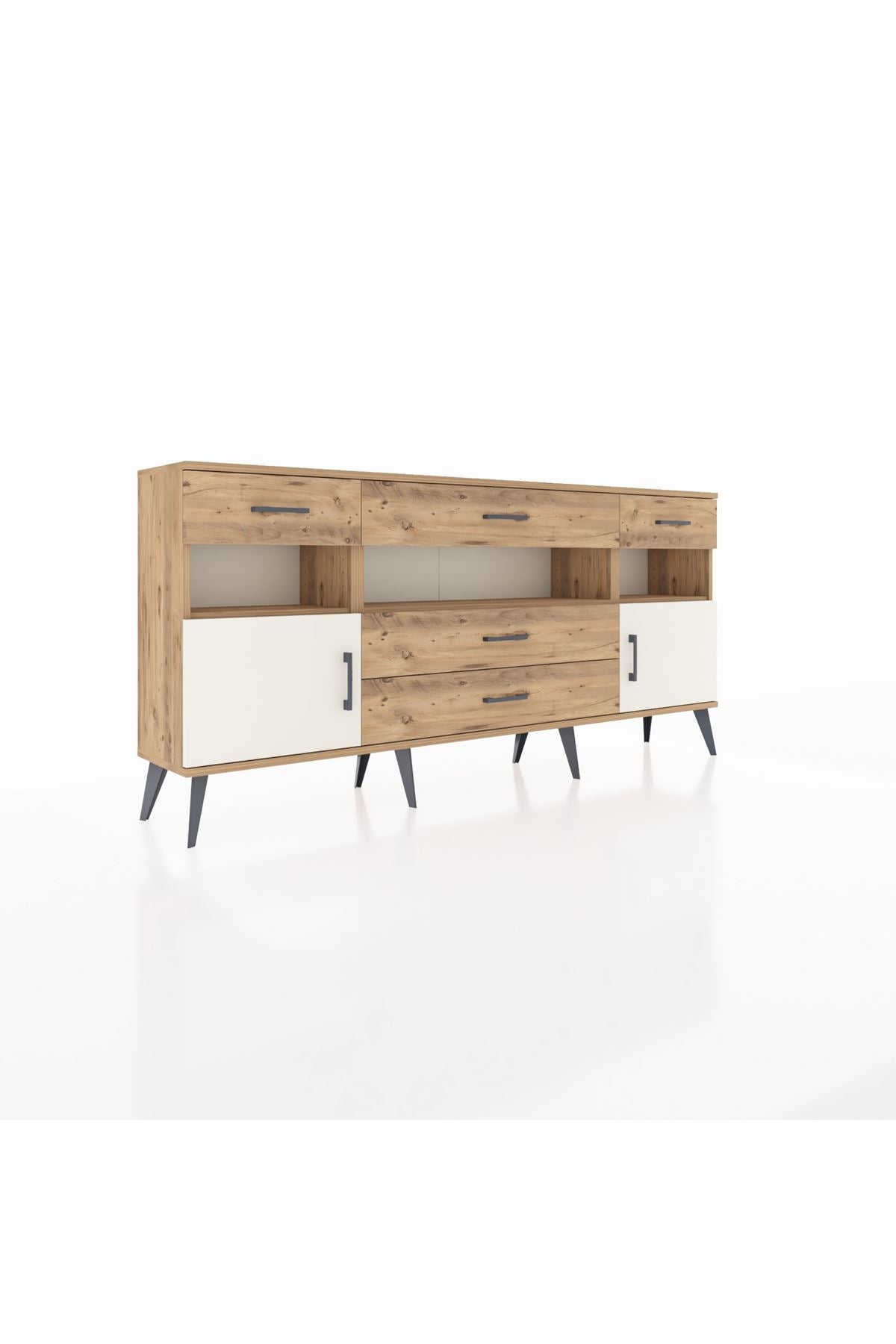 Arges Konsol 3 Raflı 5 Çekmeceli 2 Kapaklı 176x30x83 - S148M016V24A