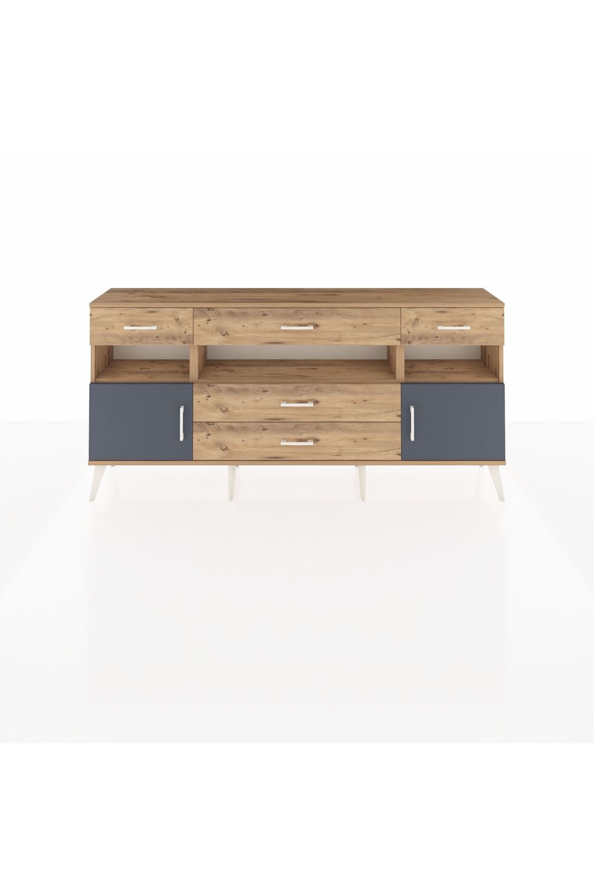 Arges Konsol 3 Raflı 5 Çekmeceli 2 Kapaklı 176x30x83 - S148M016V27A