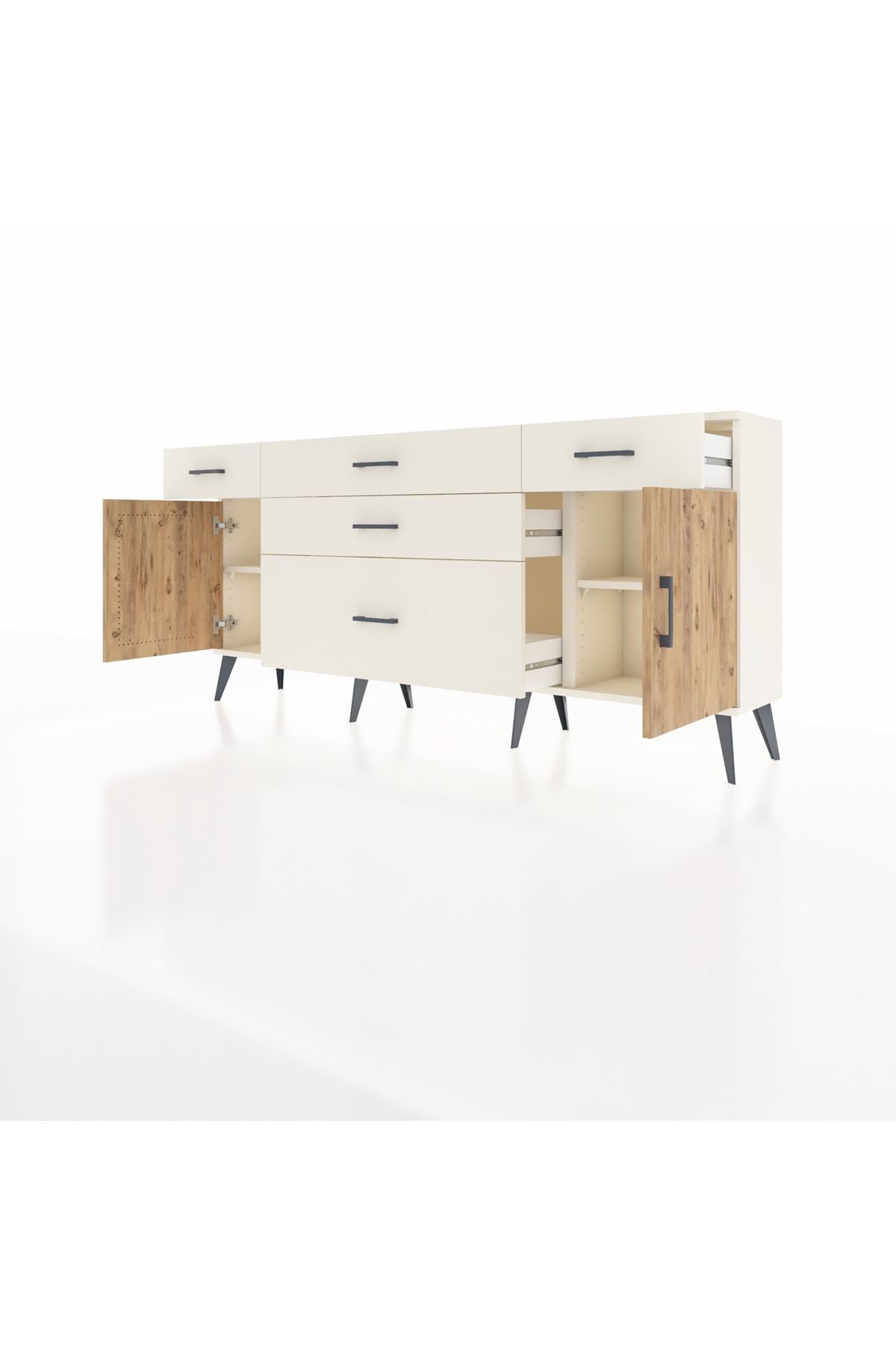 Arges Konsol 2 Raflı 5 Çekmeceli 2 Kapaklı 176x30x83 - S148M017V01A