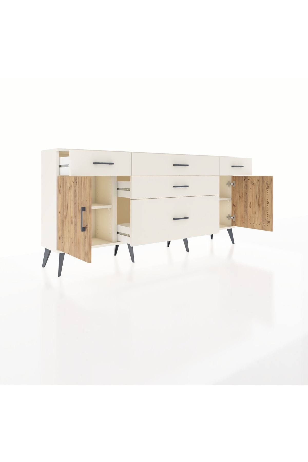 Arges Konsol 2 Raflı 5 Çekmeceli 2 Kapaklı 176x30x83 - S148M017V01A