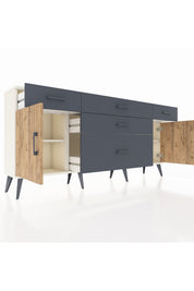 Arges Konsol 2 Raflı 5 Çekmeceli 2 Kapaklı 176x30x83 - S148M017V02A