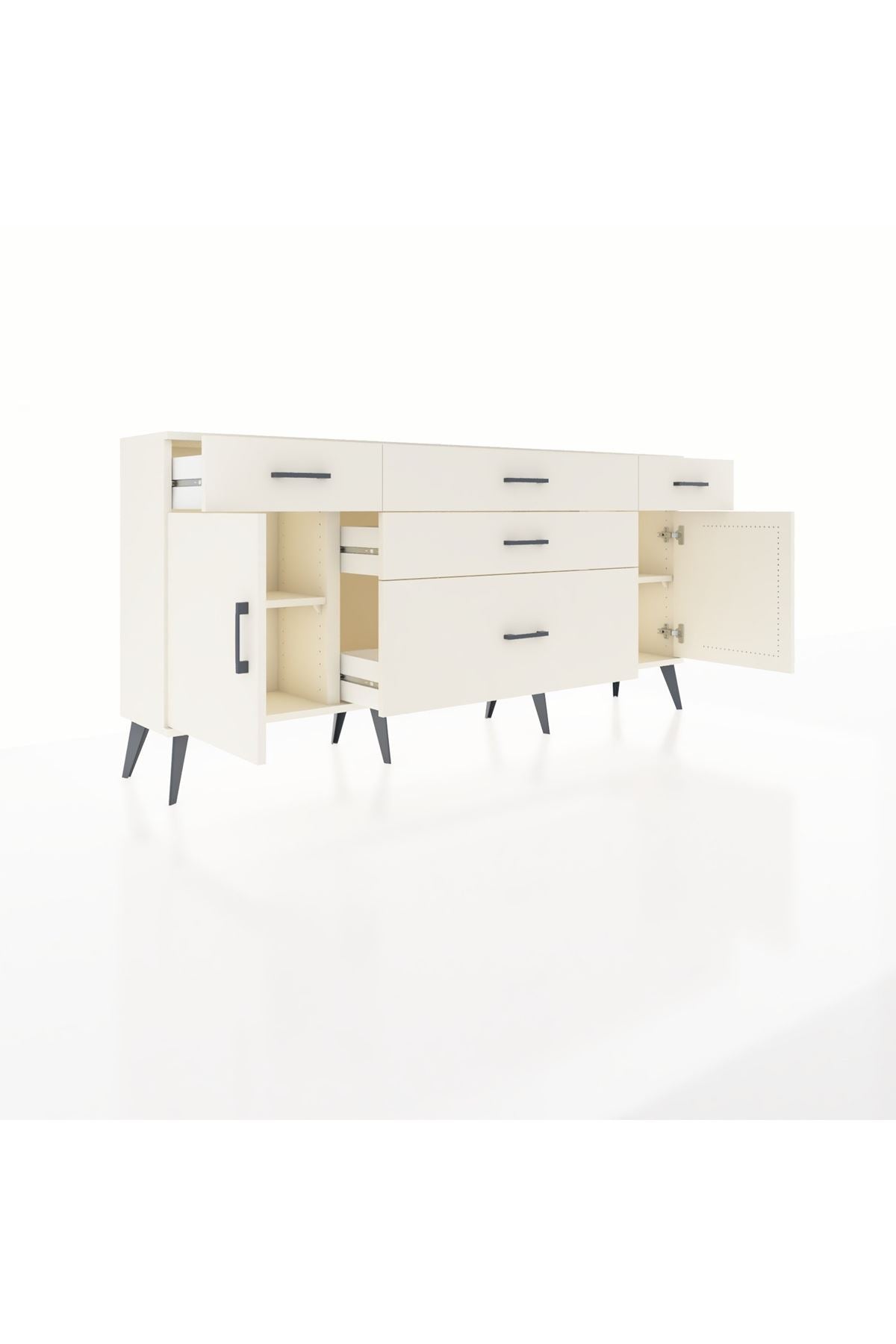 Arges Konsol 2 Raflı 5 Çekmeceli 2 Kapaklı 176x30x83 - S148M017V04A