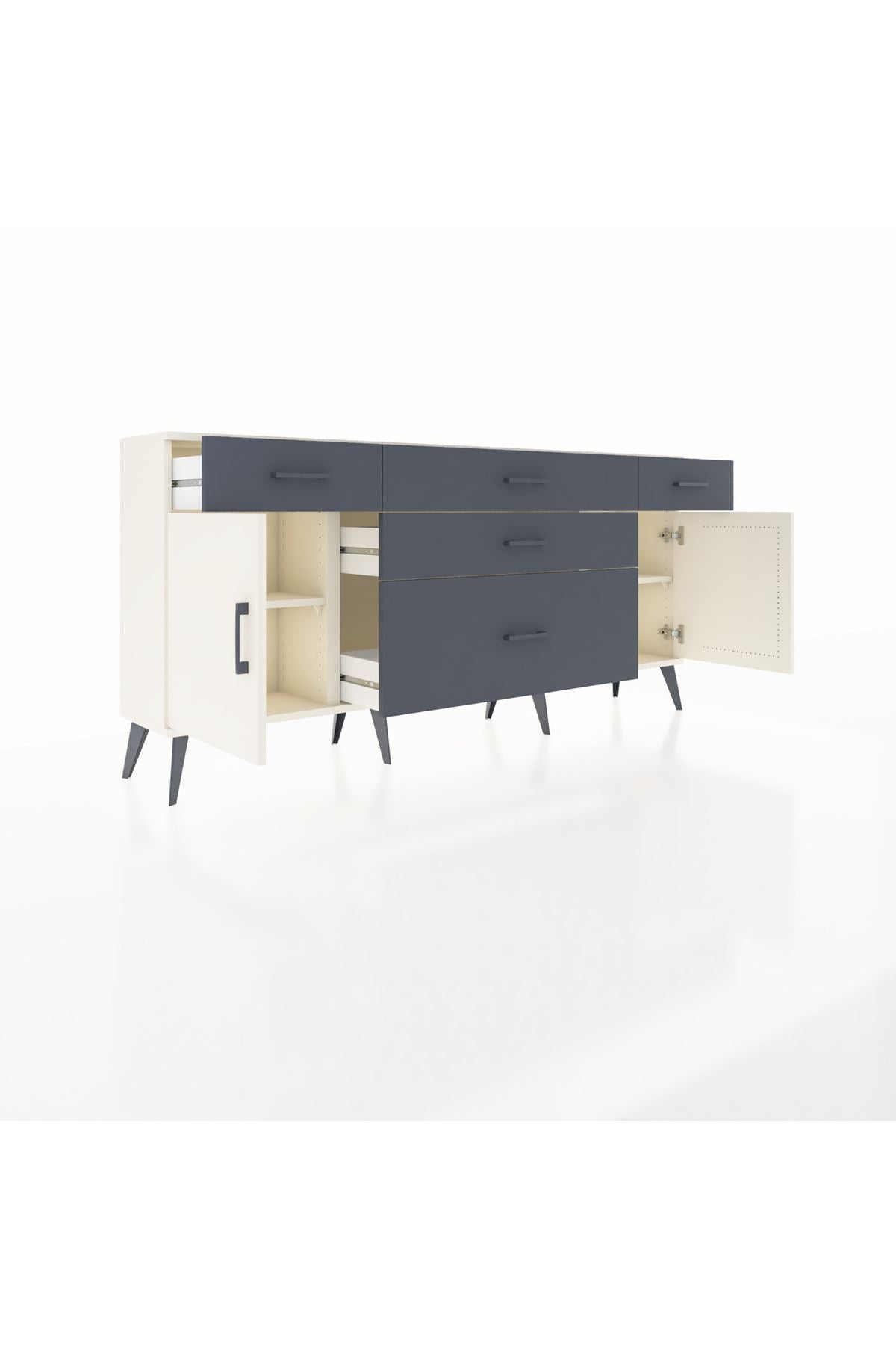 Arges Konsol 2 Raflı 5 Çekmeceli 2 Kapaklı 176x30x83 - S148M017V05A