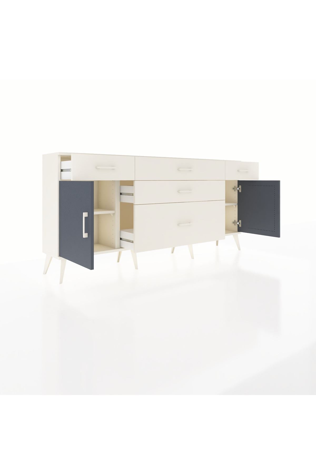 Arges Konsol 2 Raflı 5 Çekmeceli 2 Kapaklı 176x30x83 - S148M017V07A