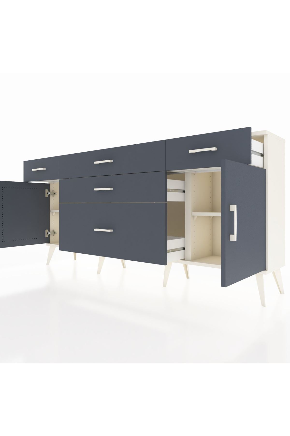 Arges Konsol 2 Raflı 5 Çekmeceli 2 Kapaklı 176x30x83 - S148M017V08A