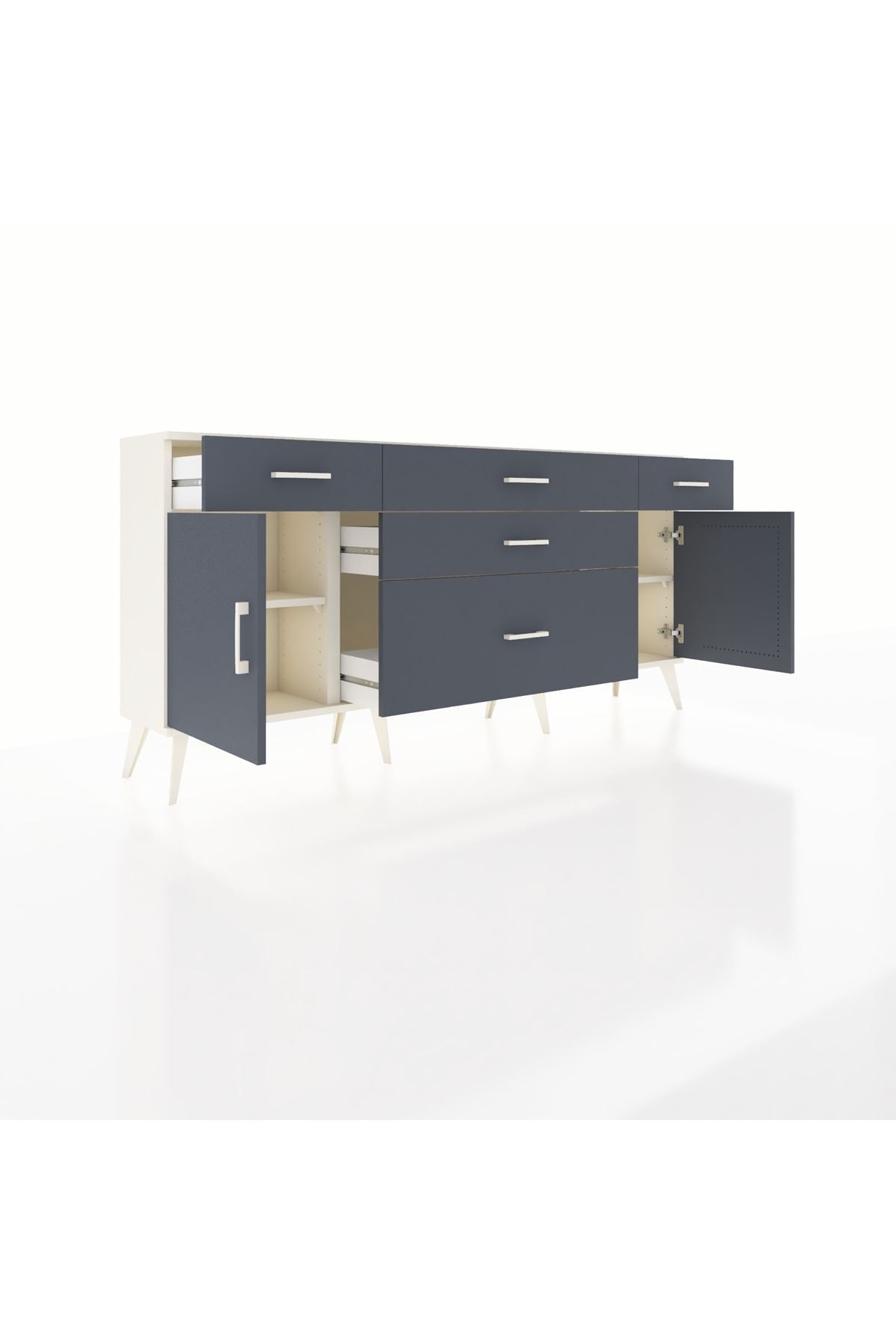 Arges Konsol 2 Raflı 5 Çekmeceli 2 Kapaklı 176x30x83 - S148M017V08A