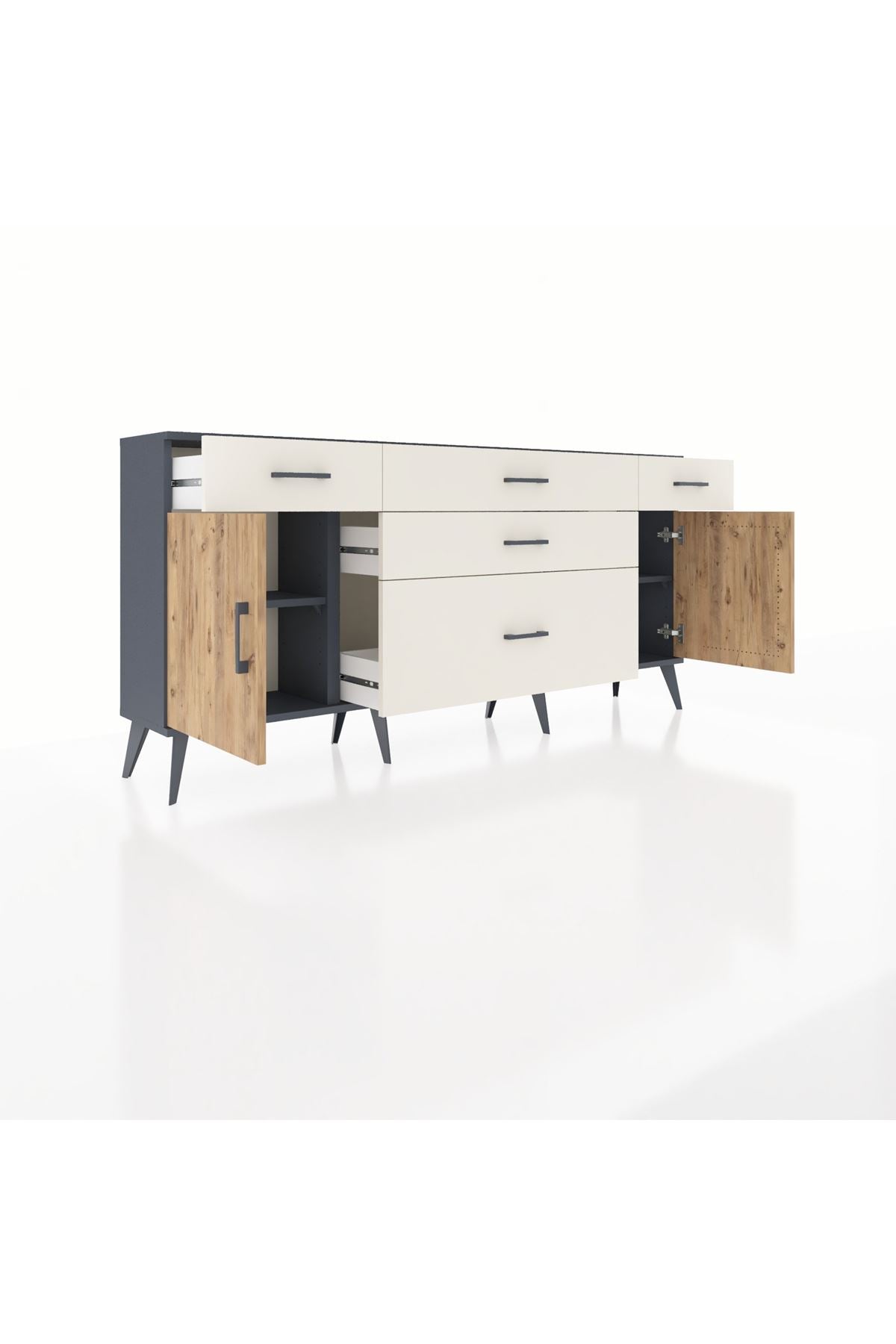 Arges Konsol 2 Raflı 5 Çekmeceli 2 Kapaklı 176x30x83 - S148M017V10A