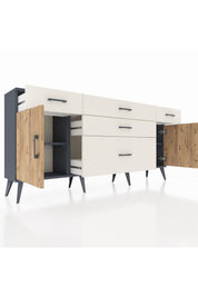 Arges Konsol 2 Raflı 5 Çekmeceli 2 Kapaklı 176x30x83 - S148M017V10A
