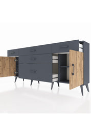 Arges Konsol 2 Raflı 5 Çekmeceli 2 Kapaklı 176x30x83 - S148M017V11A