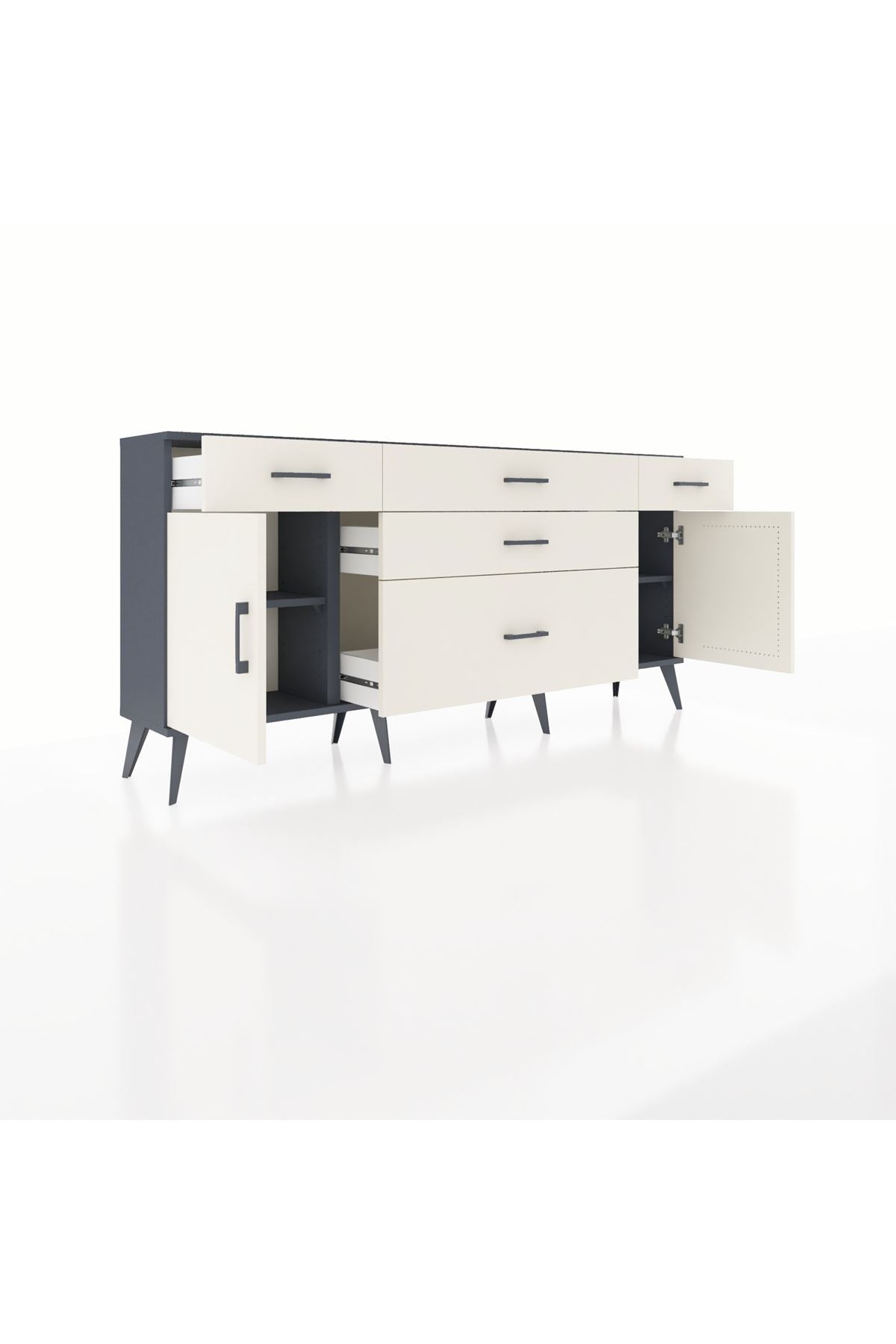 Arges Konsol 2 Raflı 5 Çekmeceli 2 Kapaklı 176x30x83 - S148M017V13A