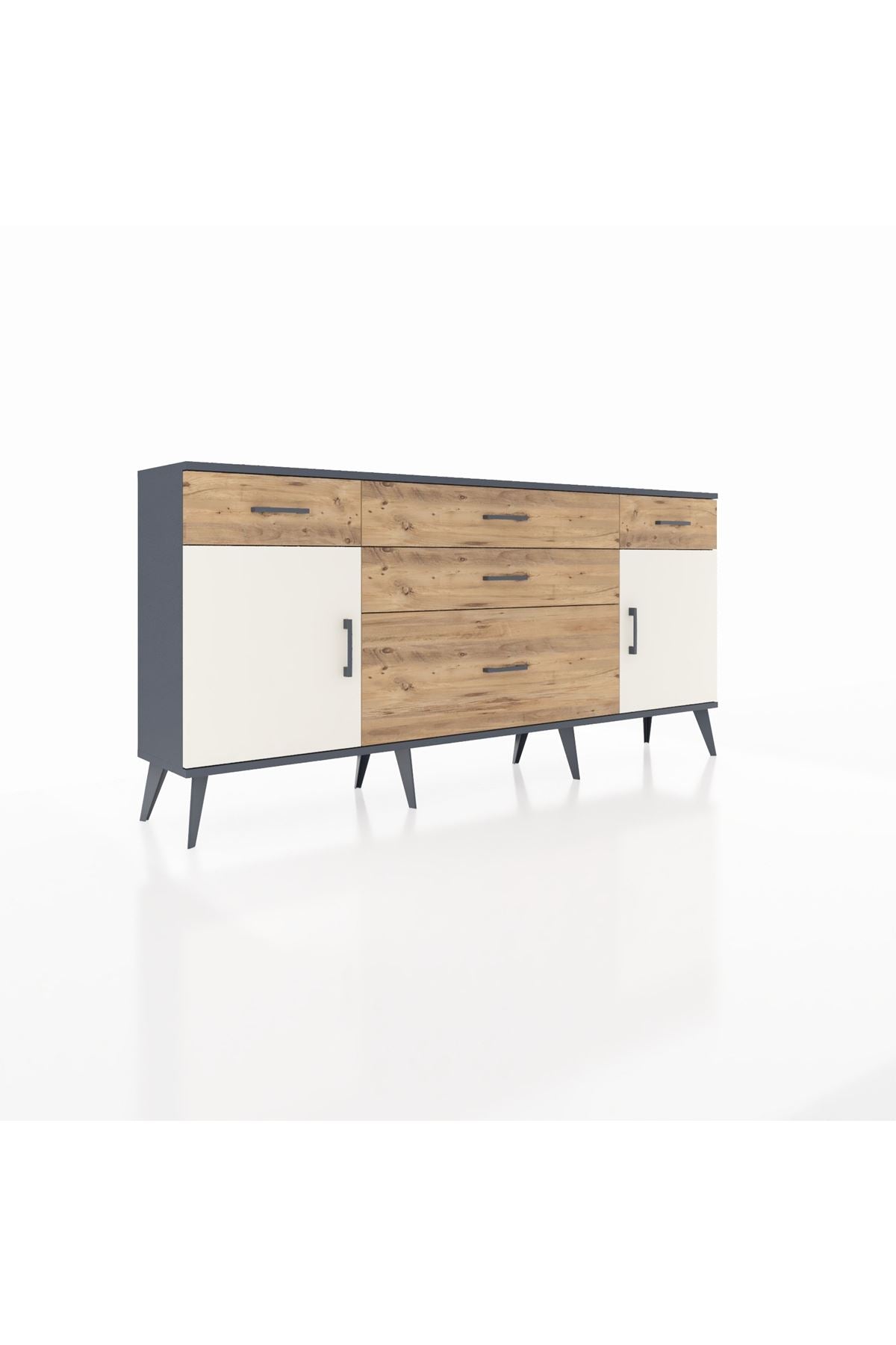 Arges Konsol 2 Raflı 5 Çekmeceli 2 Kapaklı 176x30x83 - S148M017V15A