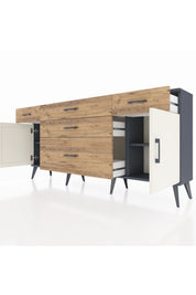 Arges Konsol 2 Raflı 5 Çekmeceli 2 Kapaklı 176x30x83 - S148M017V15A