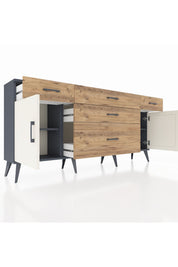 Arges Konsol 2 Raflı 5 Çekmeceli 2 Kapaklı 176x30x83 - S148M017V15A