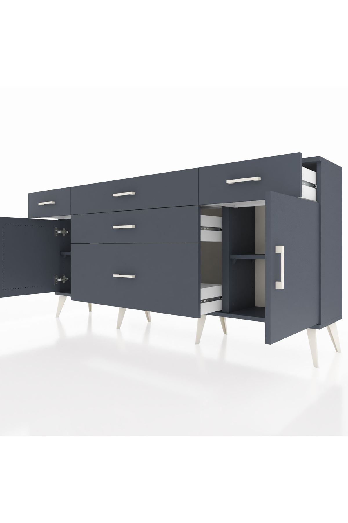 Arges Konsol 2 Raflı 5 Çekmeceli 2 Kapaklı 176x30x83 - S148M017V17A