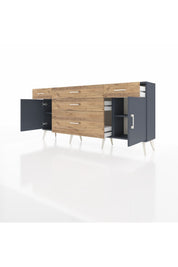 Arges Konsol 2 Raflı 5 Çekmeceli 2 Kapaklı 176x30x83 - S148M017V18A