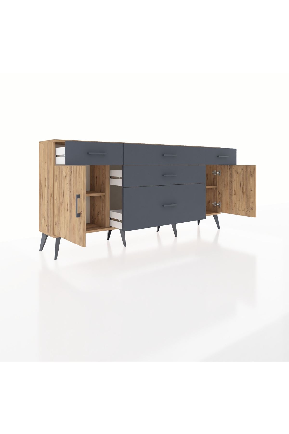 Arges Konsol 2 Raflı 5 Çekmeceli 2 Kapaklı 176x30x83 - S148M017V20A
