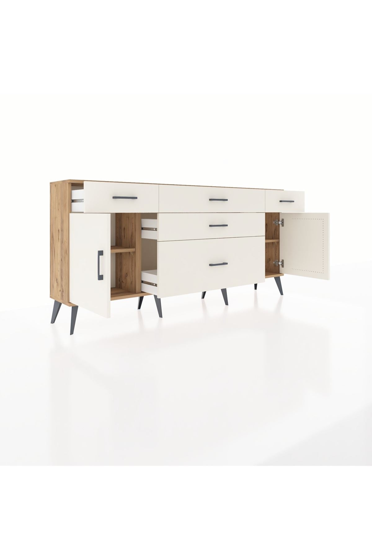 Arges Konsol 2 Raflı 5 Çekmeceli 2 Kapaklı 176x30x83 - S148M017V22A