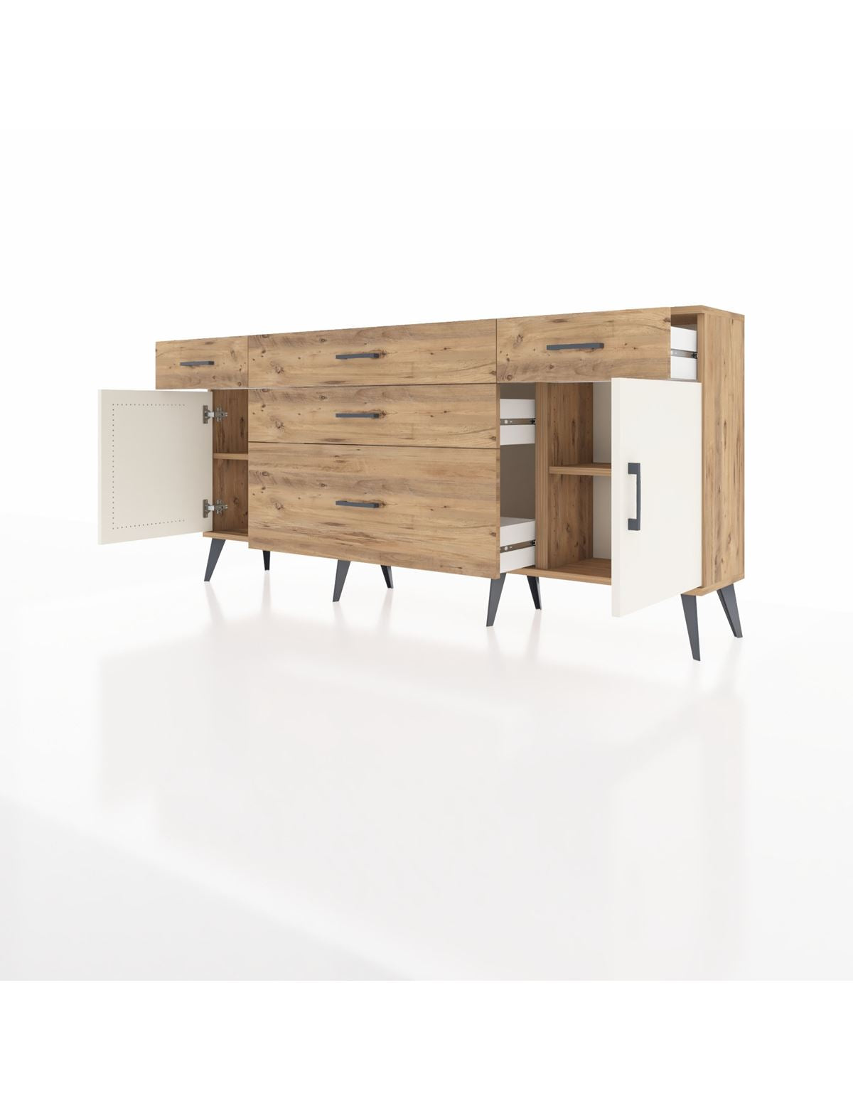 Arges Konsol 2 Raflı 5 Çekmeceli 2 Kapaklı 176x30x83 - S148M017V24A
