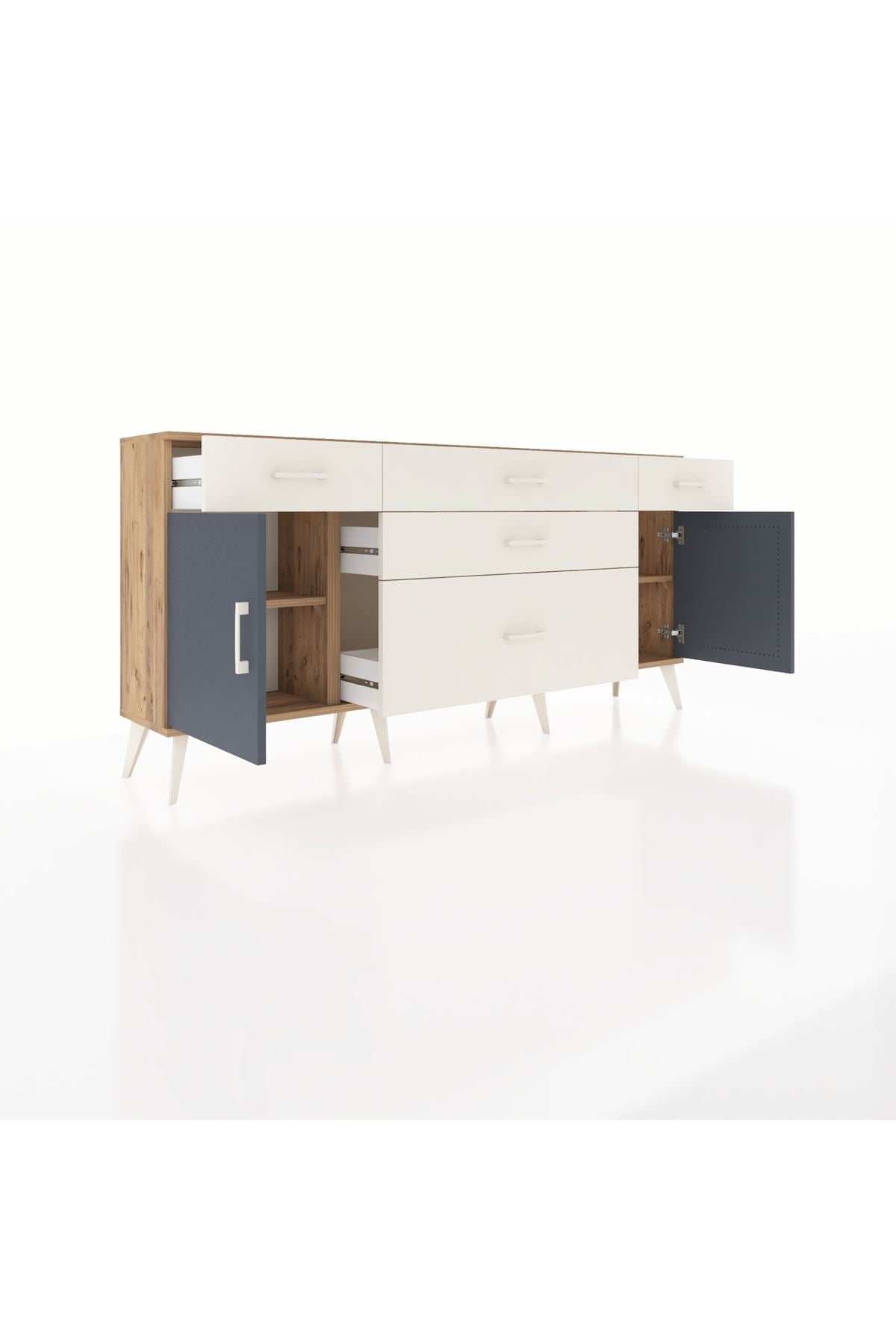 Arges Konsol 2 Raflı 5 Çekmeceli 2 Kapaklı 176x30x83 - S148M017V25A