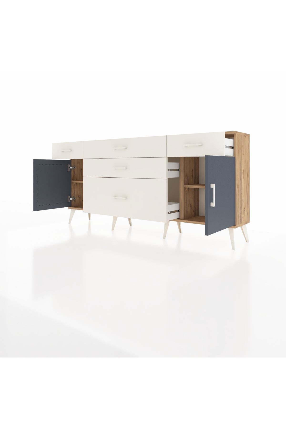 Arges Konsol 2 Raflı 5 Çekmeceli 2 Kapaklı 176x30x83 - S148M017V25A