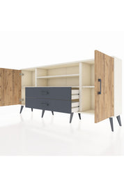 Arges Konsol 4 Raflı 2 Çekmeceli 2 Kapaklı 176x30x83 - S148M018V02A