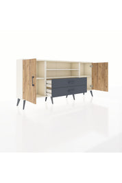 Arges Konsol 4 Raflı 2 Çekmeceli 2 Kapaklı 176x30x83 - S148M018V02A