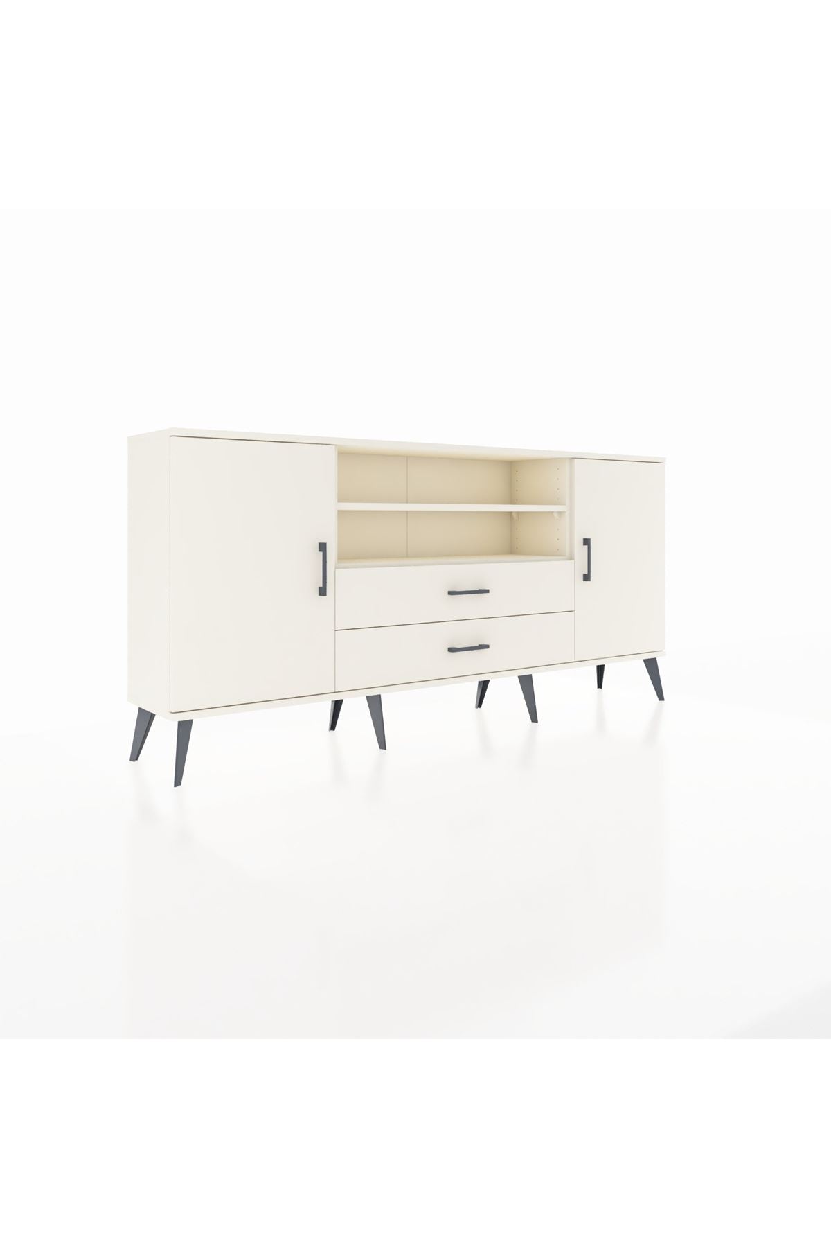Arges Konsol 4 Raflı 2 Çekmeceli 2 Kapaklı 176x30x83 - S148M018V04A