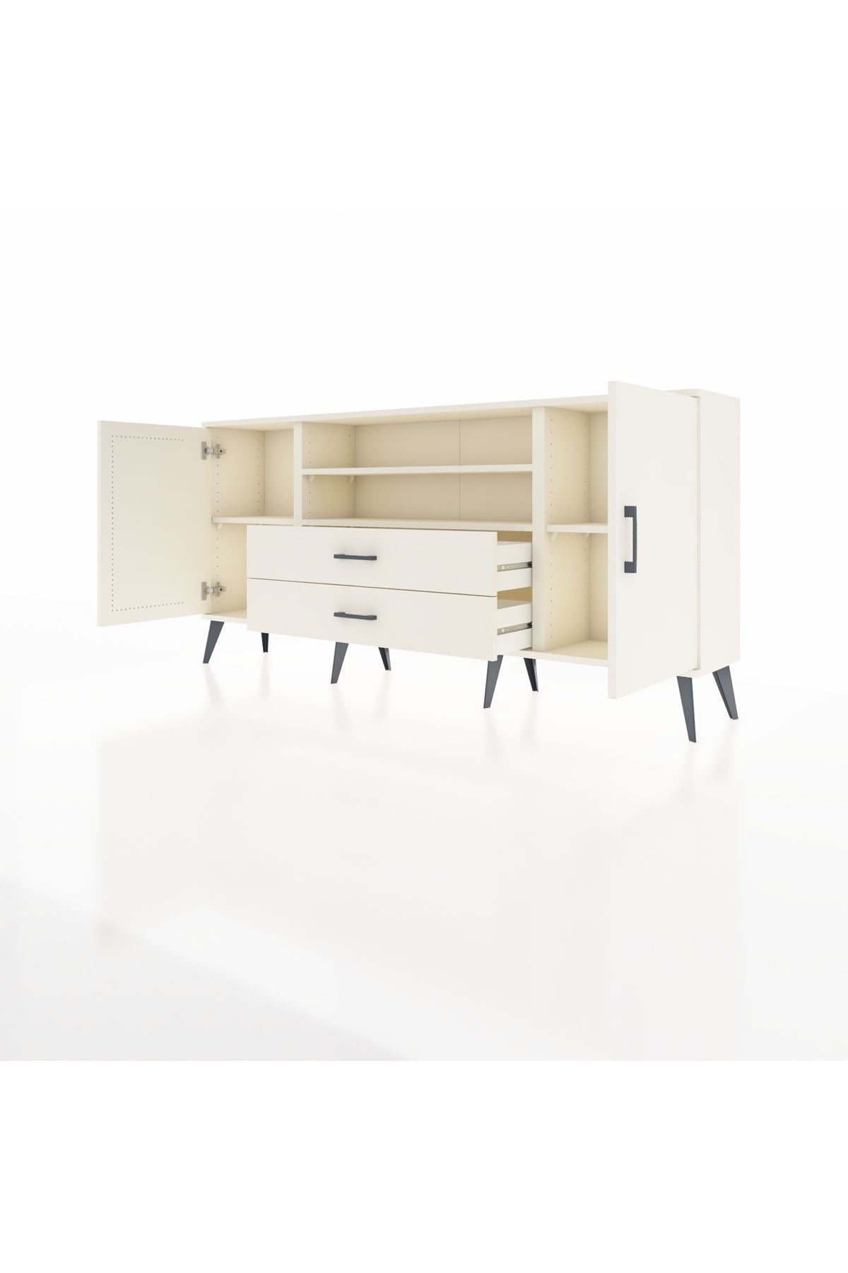 Arges Konsol 4 Raflı 2 Çekmeceli 2 Kapaklı 176x30x83 - S148M018V04A