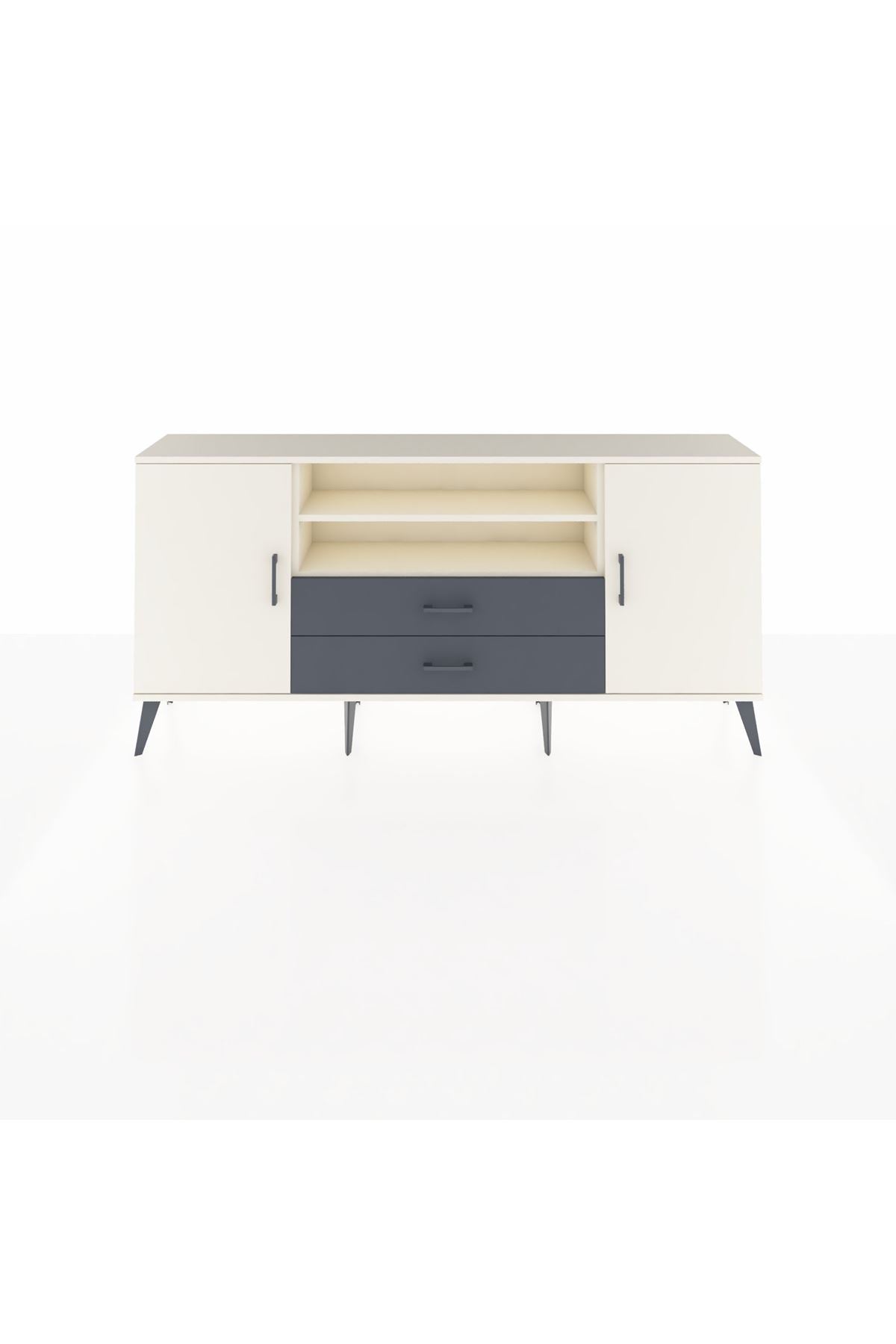 Arges Konsol 4 Raflı 2 Çekmeceli 2 Kapaklı 176x30x83 - S148M018V05A