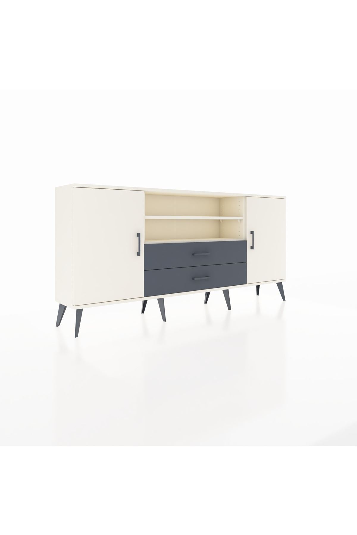Arges Konsol 4 Raflı 2 Çekmeceli 2 Kapaklı 176x30x83 - S148M018V05A