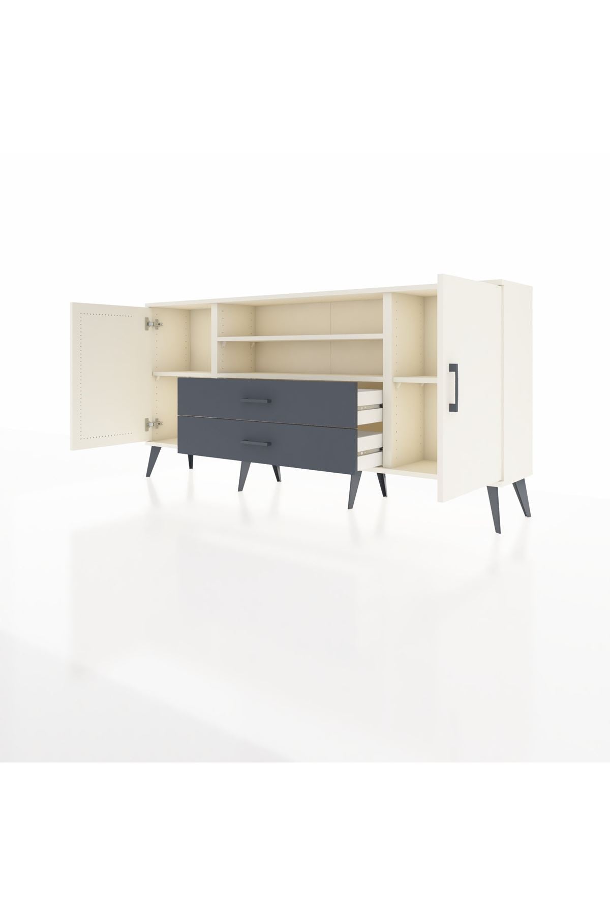 Arges Konsol 4 Raflı 2 Çekmeceli 2 Kapaklı 176x30x83 - S148M018V05A
