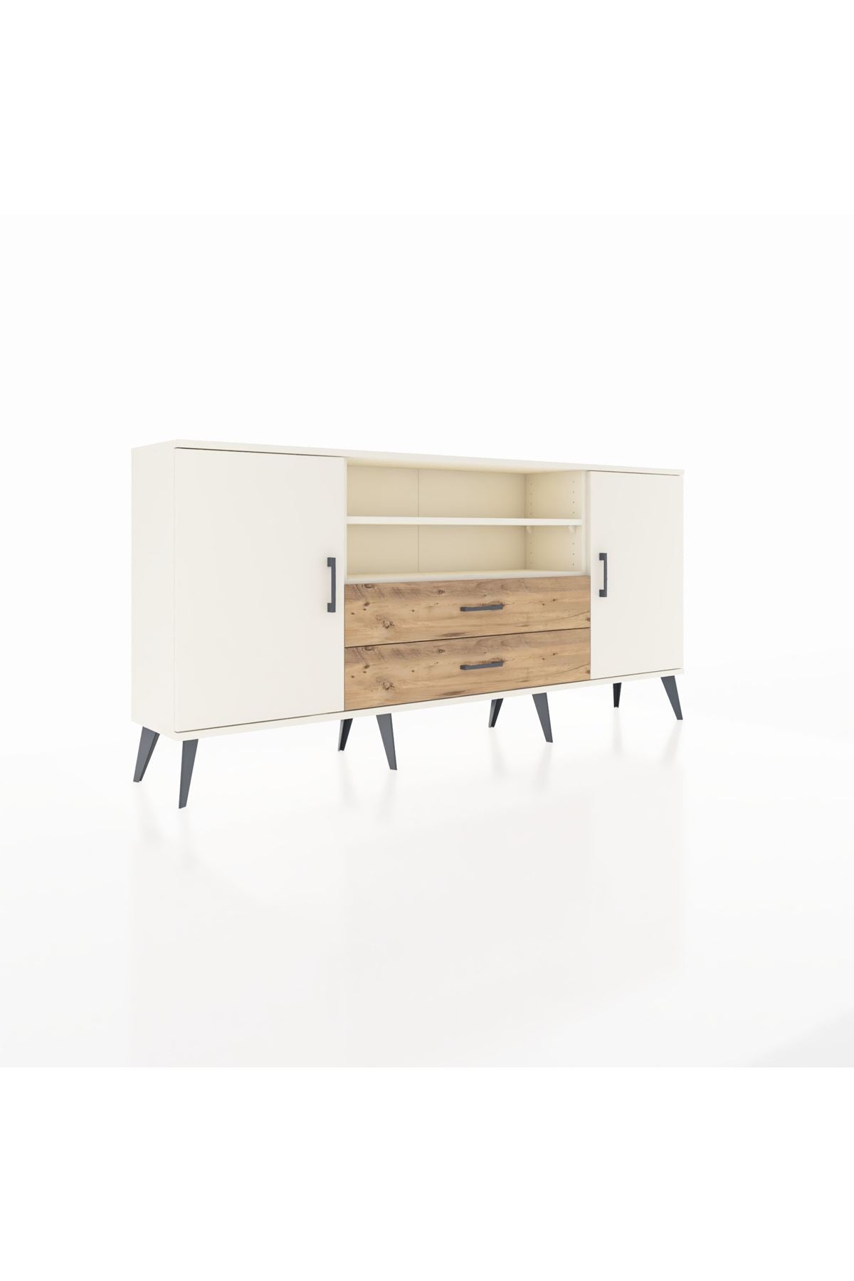 Arges Konsol 4 Raflı 2 Çekmeceli 2 Kapaklı 176x30x83 - S148M018V06A