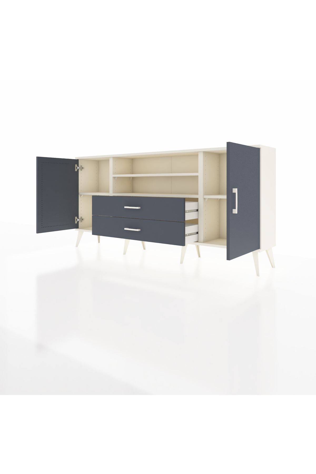 Arges Konsol 4 Raflı 2 Çekmeceli 2 Kapaklı 176x30x83 - S148M018V08A