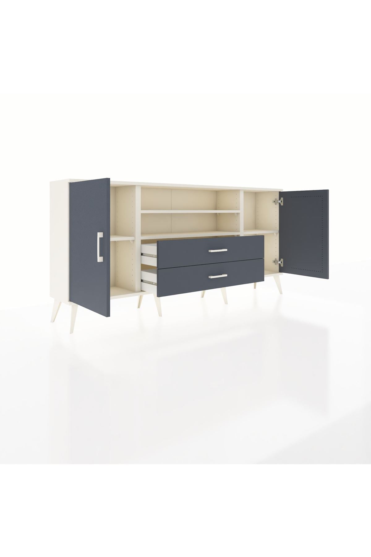 Arges Konsol 4 Raflı 2 Çekmeceli 2 Kapaklı 176x30x83 - S148M018V08A