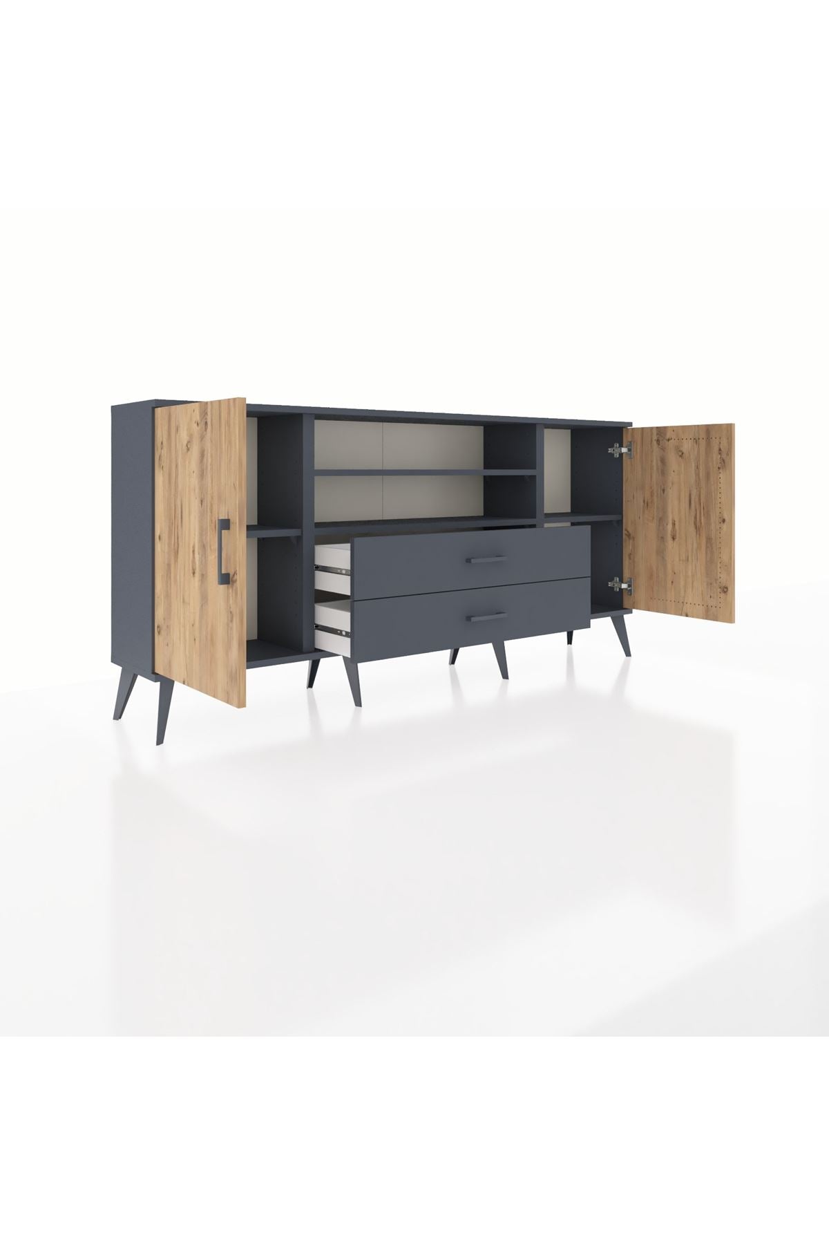 Arges Konsol 4 Raflı 2 Çekmeceli 2 Kapaklı 176x30x83 - S148M018V11A