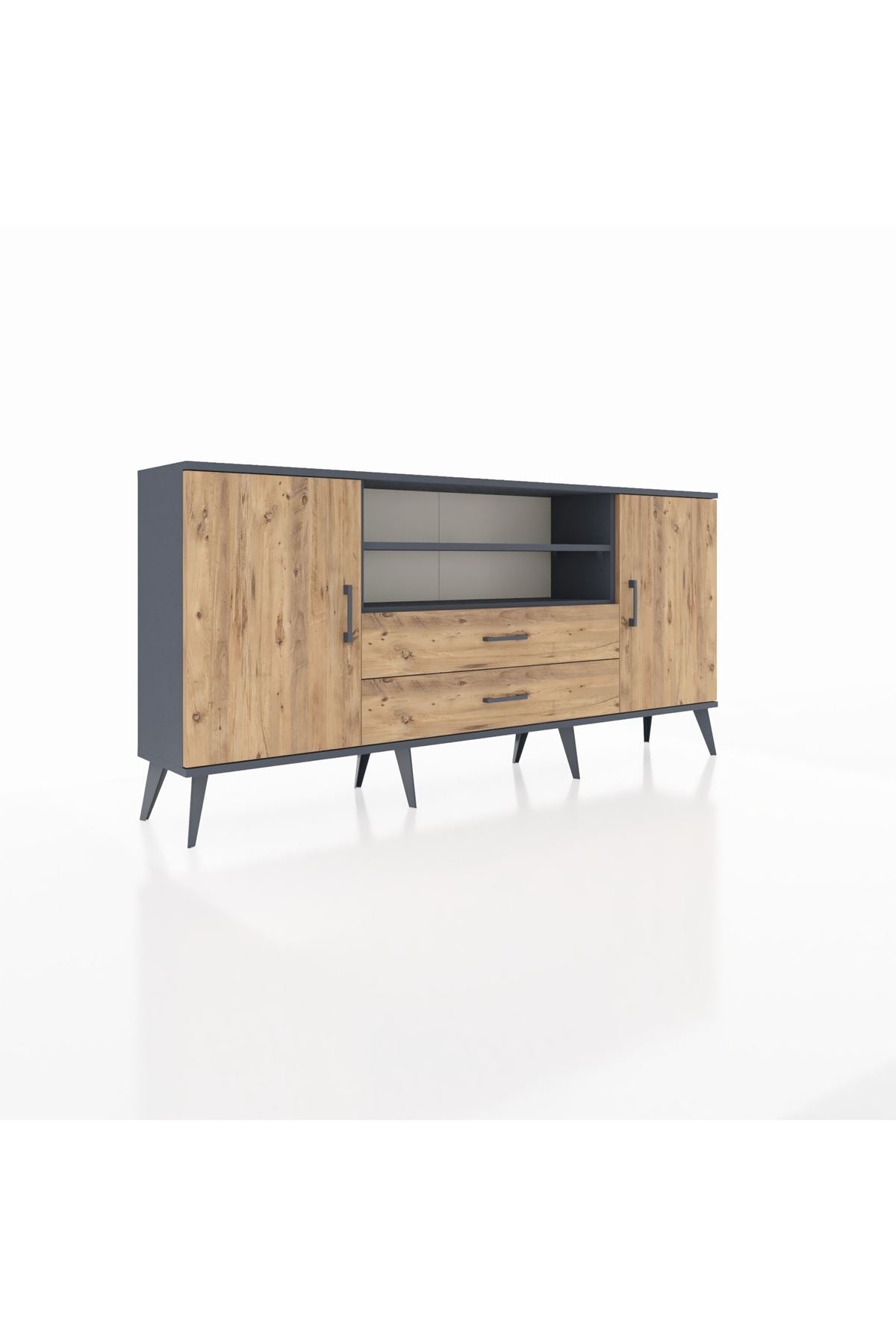 Arges Konsol 4 Raflı 2 Çekmeceli 2 Kapaklı 176x30x83 - S148M018V12A