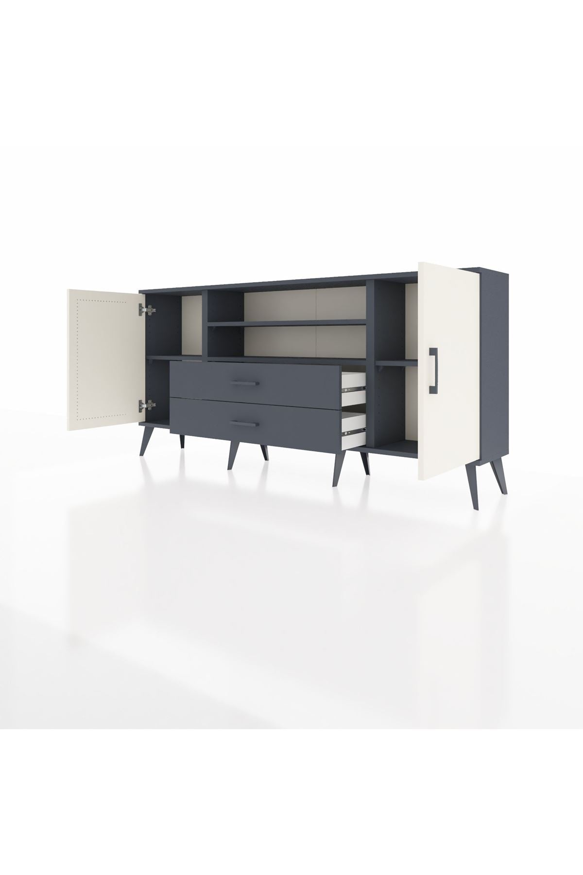 Arges Konsol 4 Raflı 2 Çekmeceli 2 Kapaklı 176x30x83 - S148M018V14A