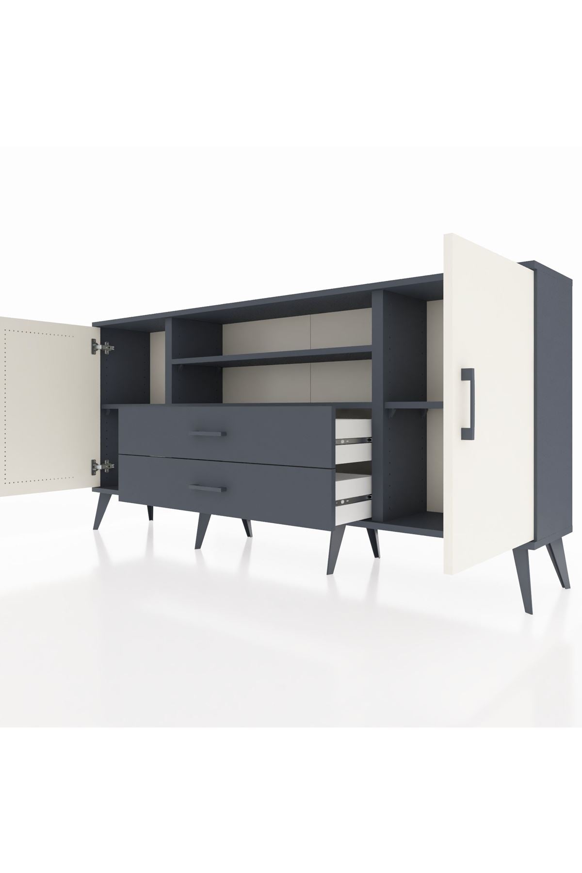 Arges Konsol 4 Raflı 2 Çekmeceli 2 Kapaklı 176x30x83 - S148M018V14A