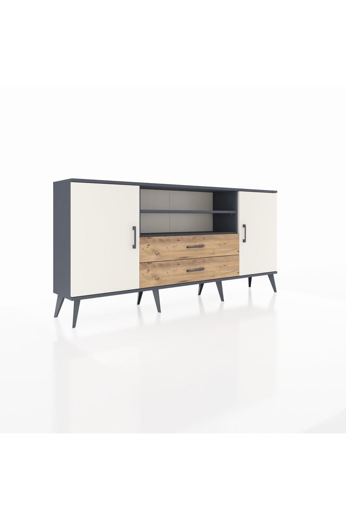Arges Konsol 4 Raflı 2 Çekmeceli 2 Kapaklı 176x30x83 - S148M018V15A