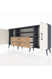 Arges Konsol 4 Raflı 2 Çekmeceli 2 Kapaklı 176x30x83 - S148M018V15A