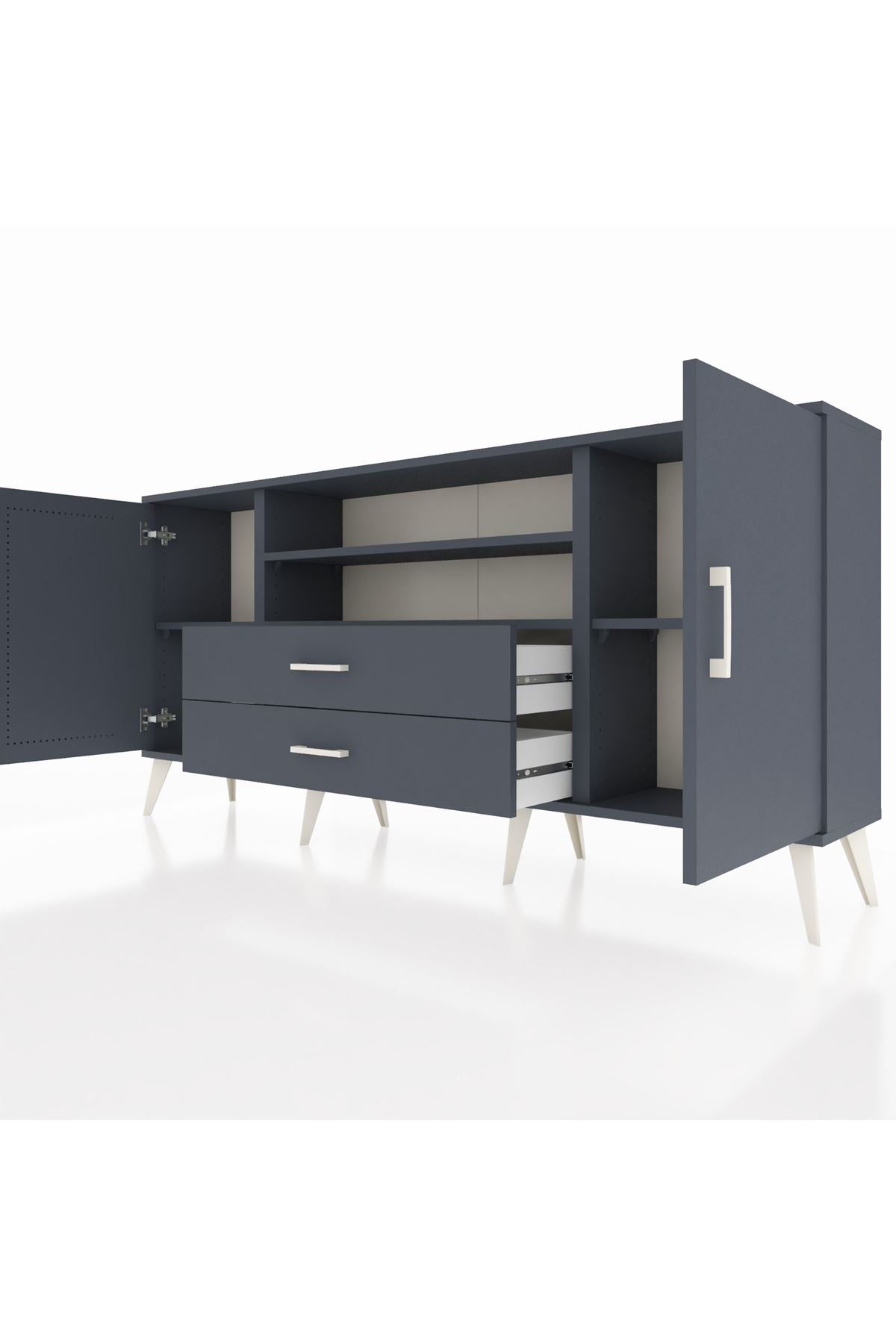 Arges Konsol 4 Raflı 2 Çekmeceli 2 Kapaklı 176x30x83 - S148M018V17A