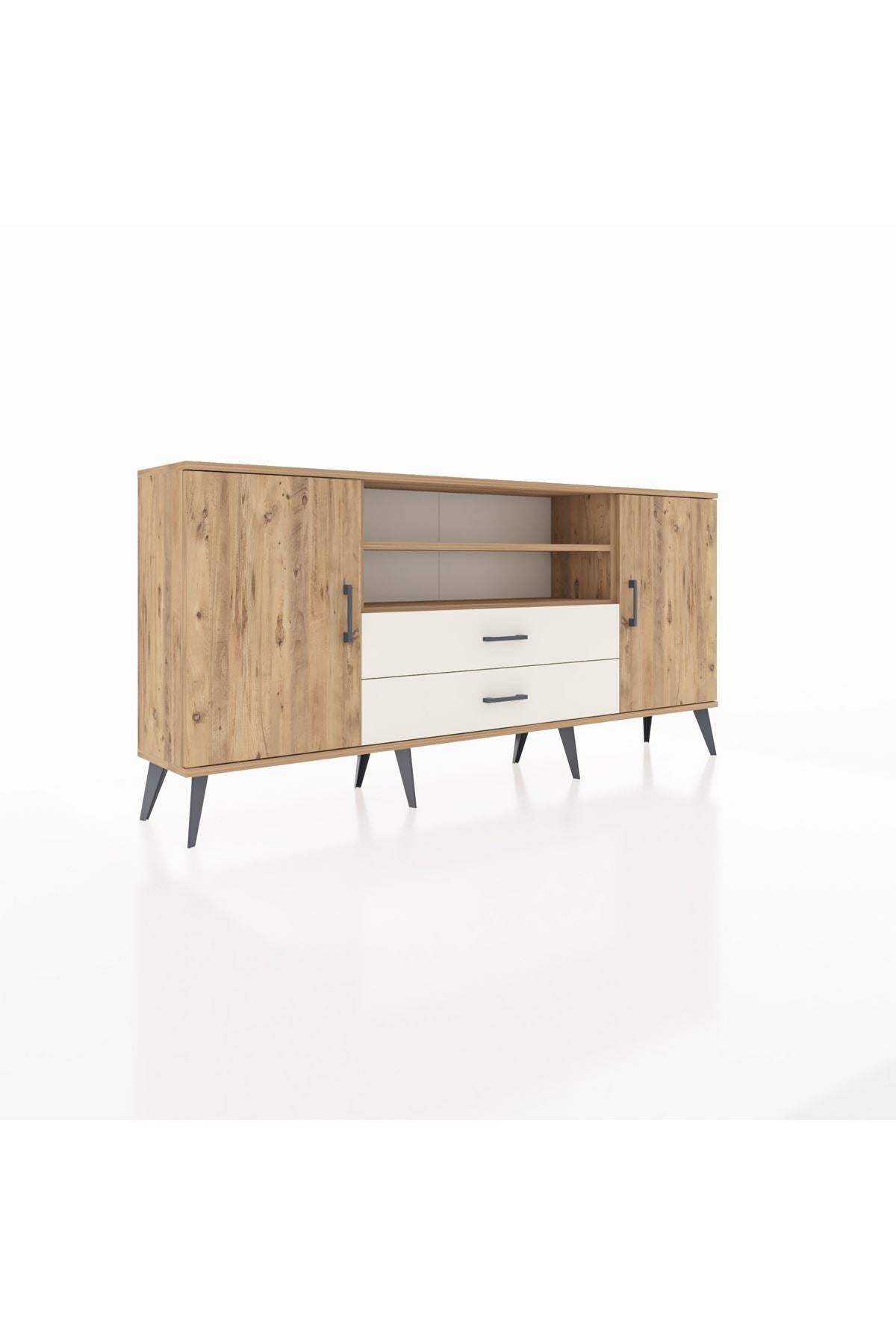 Arges Konsol 4 Raflı 2 Çekmeceli 2 Kapaklı 176x30x83 - S148M018V19A