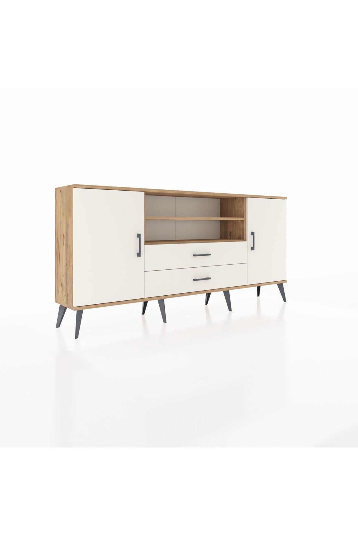 Arges Konsol 4 Raflı 2 Çekmeceli 2 Kapaklı 176x30x83 - S148M018V22A
