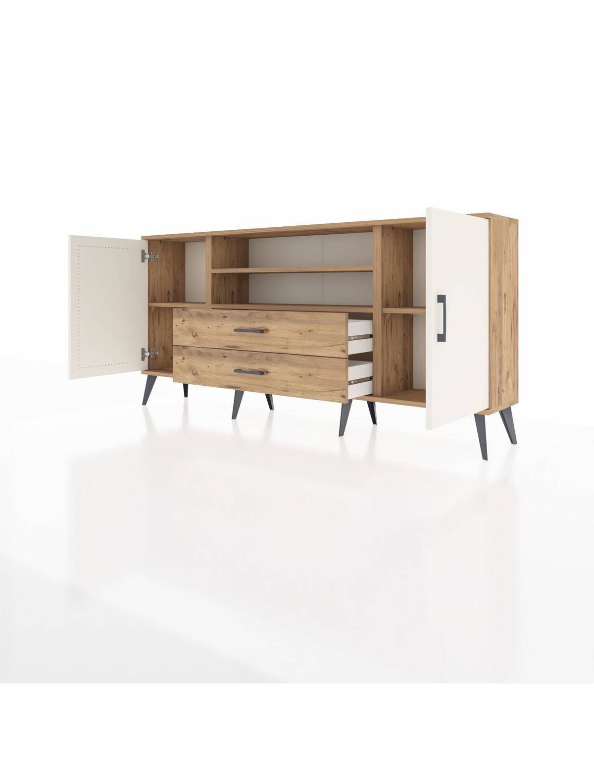 Arges Konsol 4 Raflı 2 Çekmeceli 2 Kapaklı 176x30x83 - S148M018V24A